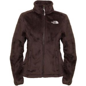 Brown the North Face fuzzy jacket